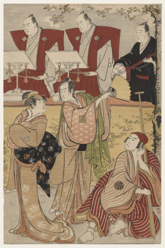 Torii%20Kiyonaga%2C%20%3Cb%3E%3Ci%3E%20Segawa%20Kikunoj%26%23244%3B%20III%20as%20the%20courtesan%20Azuma%2C%20Ichikawa%20Monnosuke%20II%20as%20a%20jilted%20lover%2C%20and%20Nakamura%20Nakaz%26%23244%3B%20as%20Minamoto%20no%20Tametomo%20disguised%20as%20a%20boatman%2C%20with%20chanter%20Tokiwazu%20Kaneday%26%23251%3B%20II%20in%20Taoyanagi%20imose%20no%20mato%2C%20performed%20at%20the%20Kiri%20Theater%20in%20the%20third%20month%20of%201785%2C%20from%20an%20untitled%20Degatari%20series%3C%2Fi%3E%3C%2Fb%3E%2C%201785%3B%203rd%20month%2C%20color%20woodblock%20print%20on%20paper%3B%20%26%23333%3Bban%20nishiki-e%2C%20The%20Mary%20Andrews%20Ladd%20Collection%2C%20public%20domain%2C%2032.212